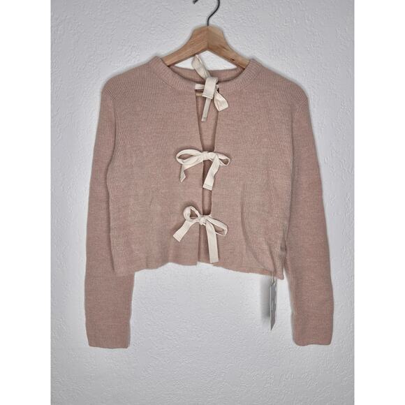 Commense Knit Tie Front Bow Sweater XS NWT - Picture 1 of 5